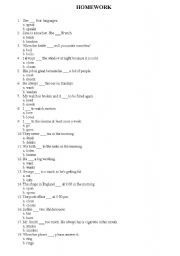 English worksheet: Simple Present Homework