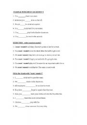 English worksheet: Must or mustnt