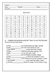 English Worksheet: SIMPLE PAST CROSSWORDS