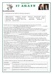 English Worksheet: 17 Again