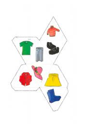 English Worksheet: Clothes dice template