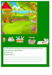 English worksheet: in the park