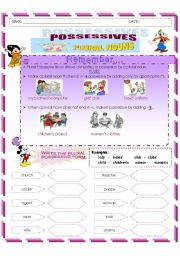 English Worksheet: POSSESSIVES [PLURAL NOUNS]