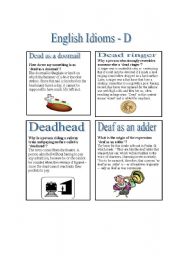 English Idioms - D