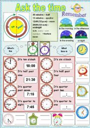 English Worksheet: Ask the time