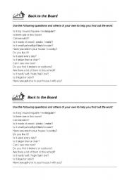 English worksheet: Back to the Board