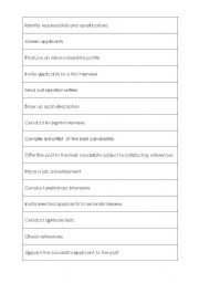 English Worksheet: recruitment process cards