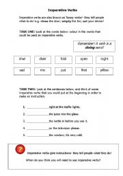 English Worksheet: imperative verbs