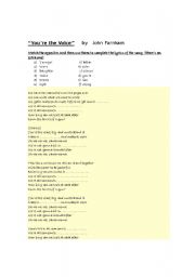 English Worksheet: Youre the voice - John Farnham