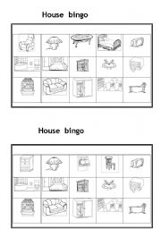 English Worksheet: House bingo