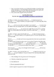 English worksheet: Last Kiss - Simple Past VS Past Participle 