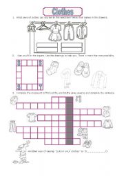 English Worksheet: Clothes