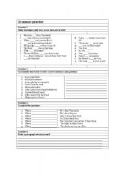 English Worksheet: The Verb to be- Grammar Practice