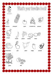 English worksheet: Whats your favorite fruit?