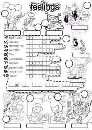 English Worksheet: FEELINGS #4 PUZZLE