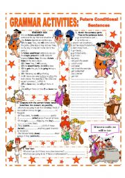 English Worksheet: FUTURE CONDITIONAL SENTENCES - GRAMMAR REFERENCE + PRACTICE