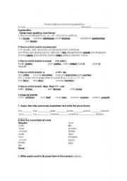 English worksheet: plural worksheet