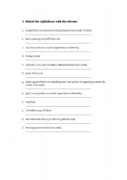 English Worksheet: Idioms
