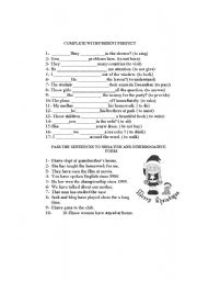 English Worksheet: present  perfect