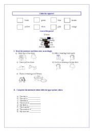English worksheet: Colors and clothes