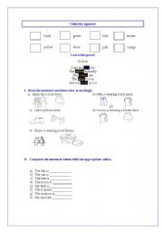 English Worksheet: Colors and clothes