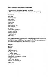 English Worksheet: Word Liaison