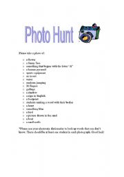 English worksheet: Photo Hunt