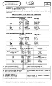 English worksheet: PGP TAG QUESTIONS