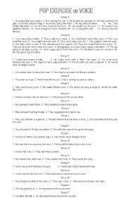 English worksheet: PGP EXERCISE ON VOICE