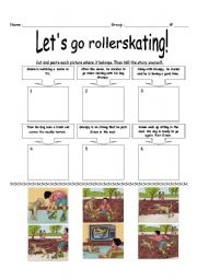 English Worksheet: Lets go rollerskating!