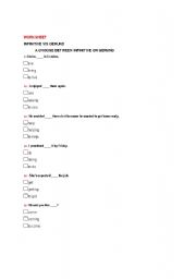 English Worksheet: infinitives and gerunds