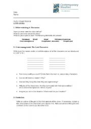 English worksheet: LOST S1E1 Guide