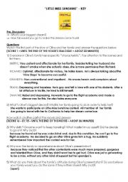 English Worksheet: Little Miss Sunshine - film activity - key answers