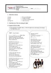 English Worksheet: Jonas Brothers: SOS