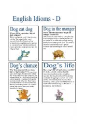 English Worksheet: English Idioms - D