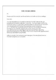 English Worksheet: Topic for Email Writing