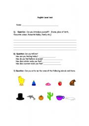 English worksheet: English placement test