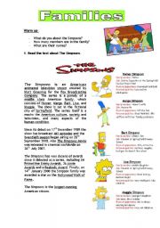 English Worksheet: FAMILIES: The Simpsons