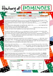 English Worksheet: History of DOMINOES