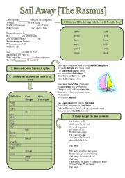 English Worksheet: Song!!! Sail Away [The Rasmus] - Printer-friendly version included