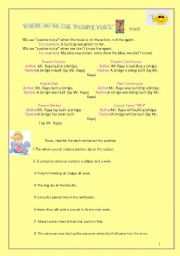 English worksheet: passive voice