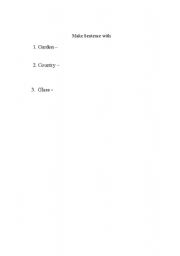 English worksheet: Make sentences with