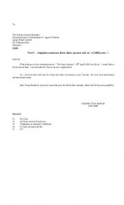 English Worksheet: Application Formate