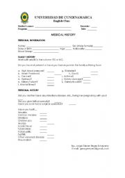 English worksheet: MEDICAL REPORT