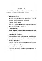 English Worksheet: Creative Writing Topics