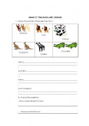 English worksheet: Wild Animals