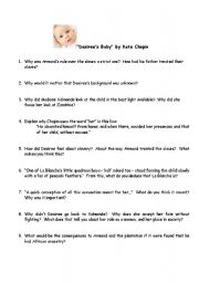 English Worksheet: Desirees Baby Worksheet