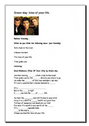 English Worksheet: (good riddance) time of your life