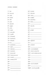 English Worksheet: Ordinal Numbers