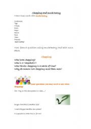 English Worksheet: Shopping- questions you may need to ask